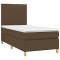 vidaXL Posteľný rám boxsping s matracom hnedý 90x200 cm látka