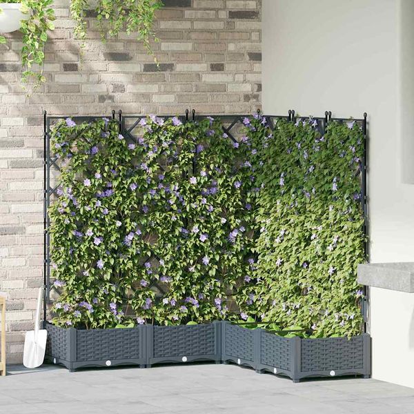 vidaXL Záhradný kvetináč 5 pcs Svetlo šedá 120 x 120 x 125,5 cm Plast