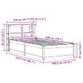 vidaXL Posteľný rám s čelom voskovo hnedý 100x200 cm borovicový masív
