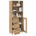 vidaXL Highboard Remeselný dub 69,5 x 34 x 180 cm Kompozitné drevo