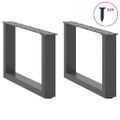 vidaXL Nohy konferenčného stolíka v tvare U, 2 ks, antracitové, 50 x (30-31) cm, oceľ