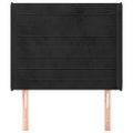 vidaXL Čelo postele so záhybmi čierne 103 x 16 x 118/128 cm zamat