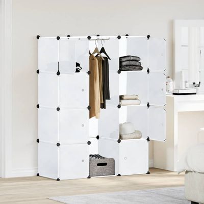 vidaXL Modulárna skrinka s 9 priečinkami 109x36,5x143 cm, biela