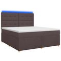 vidaXL Posteľ boxspring s matracom Tmavohnedá 140 x 200 cm Látka