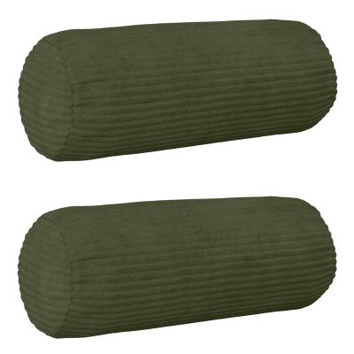 vidaXL Poťah na podložku 2 pcs HEERLEN Zelená Ø 15 x 40 cm manšestr
