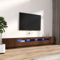 vidaXL 3-dielna súprava TV skriniek s LED hnedý dub spracované drevo