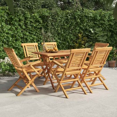 vidaXL Skladacie stoličky 6 ks 56x63x90 cm masívne teakové drevo