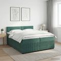vidaXL Posteľ boxspring s matracom Tmavozelená 200 x 200 cm Zamat