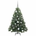 vidaXL Umelý vianočný stromček s 150 LED-i Zelená 120 cm PE a PVC