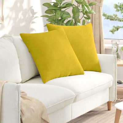 vidaXL Vankúše na pohovku 2 pcs Žltá 60 x 60 cm Kordúrová tkanina