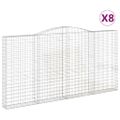 vidaXL Oblúkový gabionový kôš 8 ks 400x30x200/220cm pozinkované železo