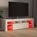 vidaXL TV skrinka s LED svetlami, lesklá biela 140x36,5x40 cm