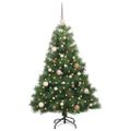vidaXL Umelý vianočný stromček s 150 LED-i Zelená 150 cm PE a PVC