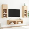 vidaXL TV skrinky s LED svetlami 2 ks dub sonoma 60x30x30 cm
