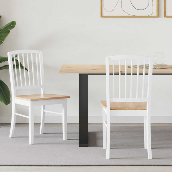 vidaXL Jedálenské stoličky 2 pcs Biela 50 x 52,5 x 91 cm