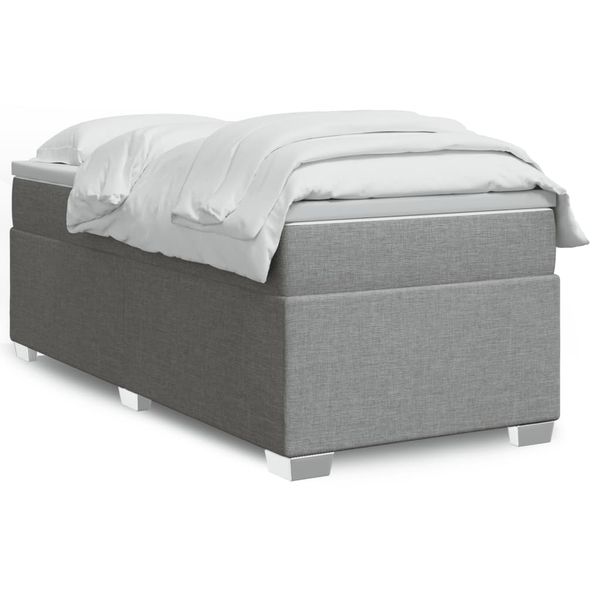 vidaXL Boxspring posteľ s matracom bledosivý 100x200 cm látka