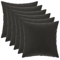 vidaXL Poťah na podložku 6 pcs HEERLEN Čierna 40 x 40 cm Polyester