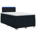 vidaXL Posteľ s boxspringom a matracom a LED Čierna 120 x 190 cm Látka