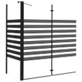 vidaXL Pruhovaná vaňová zástena 120x68x130 cm, tvrdené sklo