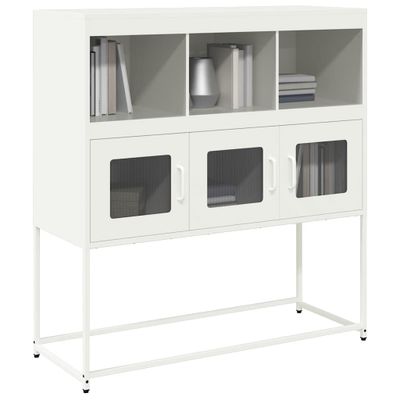 vidaXL Komoda biela 100,5x39x107 cm oceľ valcovaná za studena