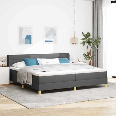 vidaXL Posteľ s pružinovým rámom Tmavo šedá 200 x 200 cm látka