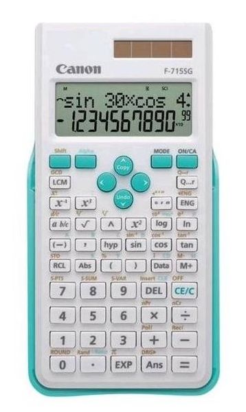 vedecká kalkulačka CANON F-715SG bielo/modrá, 250 vedeckých a štatistických funkcií