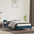 vidaXL Posteľ bez matraca tmavomodrý 100x200 cm zamat