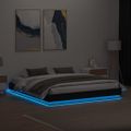 vidaXL Rám postele s LED svetlami čierny 200x200 cm