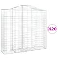 vidaXL Oblúkové gabiónové koše 20 ks 200x50x180/200 pozinkované železo