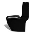 Čierna keramická toaleta a bidet