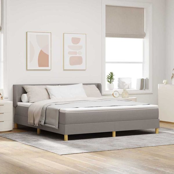 vidaXL Posteľ s pružinovým rámom Sivohnedá 200 x 180 cm látka