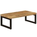 vidaXL Konferenčný stolík 100x50x35 cm, mangový masív a oceľ