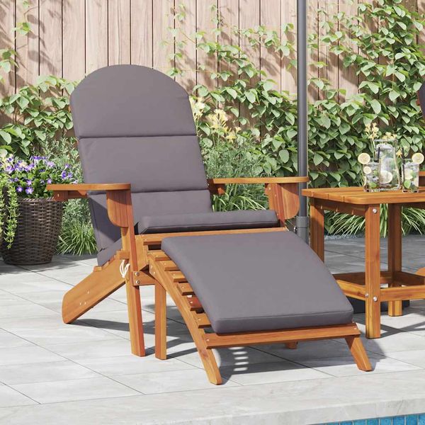 vidaXL Adirondack Záhradná stolička s podnožkou masívne akáciové drevo