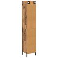 vidaXL Highboard Staré drevo 34,5 x 34 x 180 cm Kompozitné drevo