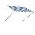 vidaXL Zaťahovacia markíza s LED 250x150 cm modro-biela