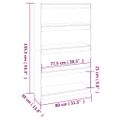 vidaXL Knižnica/deliaca stena biela 80x30x135,5 cm masívna borovica