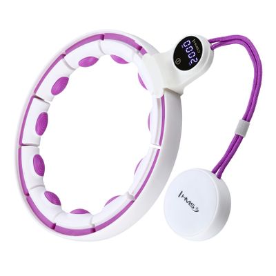 Masážna hula hoop HMS HHM17 so závažím, magnetmi a počítadlom biela/fialová