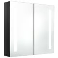 vidaXL LED kúpeľňová zrkadlová skrinka žiarivá čierna 62x14x60 cm