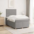 vidaXL Posteľ boxspring s matracom Svetlosivá 120 x 190 cm Látka