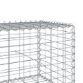 vidaXL Gabiónový kôš s krytom 700x100x50 cm pozinkované železo