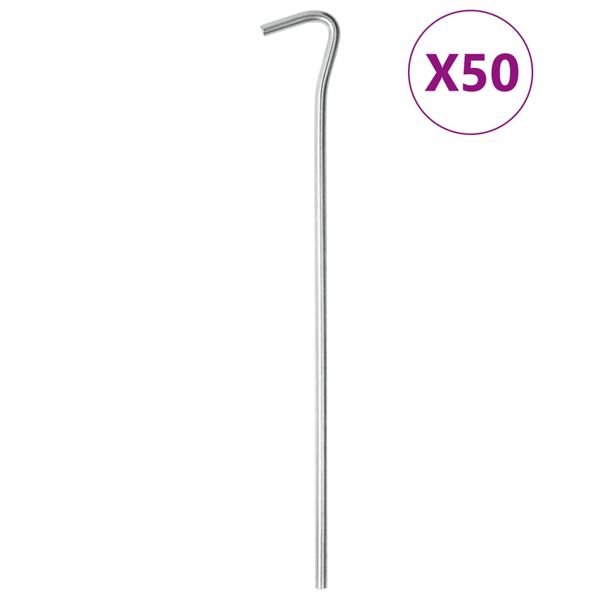 vidaXL Stanové kolíky 50 ks 23 cm Ø5 mm pozinkovaná oceľ