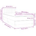 vidaXL Posteľný rám boxsping s matracom bledosivý 90x220 cm zamat
