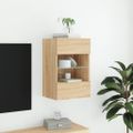 vidaXL TV nástenná skrinka s LED svetlami dub sonoma 40x30x60,5 cm