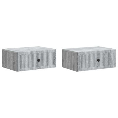 vidaXL Nočný stolík so zásuvkou 2 pcs Sivá sonoma 49 x 34,5 x 20 cm