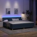 vidaXL LED box s pružinami s LED pásikmi Modrá 200 x 200 cm látka