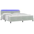 vidaXL LED box s pružinami Svetlosivá 200 x 200 cm Zamat