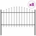 vidaXL Záhradný plot WOERDEN 8 ks 170 x 140 cm Sivá