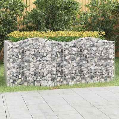 vidaXL Zaoblený gabiónový záhon 200x100x100 cm, pozinkované železo