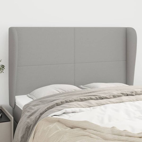 vidaXL Čelo postele so záhybmi bledosivé 147x23x118/128 cm látka