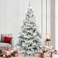 vidaXL Umelý vianočný stromček s 300 LED-i Biela 240 cm PE a PVC